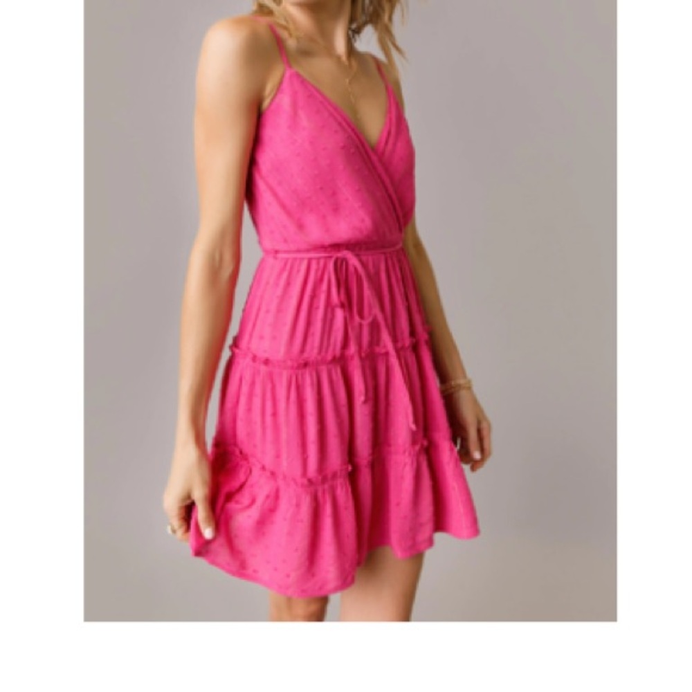 NWT Francesca’s Hot Pink Spaghetti Strap Dress Medium